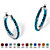 Round Simulated Birthstone Inside-Out Hoop Earrings in Silvertone 1.25"-11 at PalmBeach Jewelry