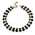 Black Beaded Necklace with Crystal Accents in Yellow Gold Tone-11 at Direct Charge presents PalmBeach