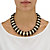Black Beaded Necklace with Crystal Accents in Yellow Gold Tone-15 at PalmBeach Jewelry