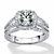 2.27 TCW Round Cubic Zirconia Halo Triple Shank Ring in Platinum over Sterling Silver-11 at PalmBeach Jewelry
