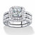 2.37 TCW Princess-Cut Cubic Zirconia Three-Piece Bridal Set in Platinum over Sterling Silver-11 at PalmBeach Jewelry