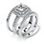 2.37 TCW Princess-Cut Cubic Zirconia Three-Piece Bridal Set in Platinum over Sterling Silver-12 at PalmBeach Jewelry
