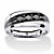 Men's 3/4 TCW Channel-Set Black Diamond Ring in Platinum over Sterling Silver-11 at PalmBeach Jewelry