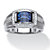 Men's Created Blue and White Sapphire Ring 3.31 TCW in Platinum Plated Sterling Silver-11 at PalmBeach Jewelry