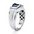 SETA JEWELRY Men's Created Blue and White Sapphire Ring 3.31 TCW in Platinum Plated Sterling Silver-12 at Seta Jewelry