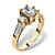 Emerald-Cut Cubic Zirconia Step Top Scroll Ring 1.27 TCW in Solid 10k Gold-12 at PalmBeach Jewelry