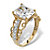 3.34 TCW Emerald-Cut Cubic Zirconia Scroll Ring in Solid 10k Gold-12 at PalmBeach Jewelry