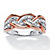 1/10 TCW Round Diamond Braid Ring in Platinum-Plated and Rose Gold over Sterling Silver-11 at PalmBeach Jewelry