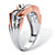 1/10 TCW Round Diamond Braid Ring in Platinum-Plated and Rose Gold over Sterling Silver-12 at PalmBeach Jewelry