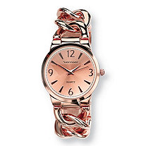 Vernier Curb-Link Watch Rose Gold-Plated Adjustable 7.5