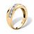 Men's 1/10 TCW Round Diamond Wedding Band in 18k Gold over Sterling Silver-12 at PalmBeach Jewelry