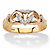 Diamond Accent Two-Tone Interlocking Hearts Ring in 18k Gold over Sterling Silver-11 at PalmBeach Jewelry