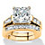 3.81 TCW Two-Piece Princess-Cut Cubic Zirconia Bridal Set 14k Gold Over Sterling Silver-11 at PalmBeach Jewelry