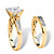 3.81 TCW Two-Piece Princess-Cut Cubic Zirconia Bridal Set 14k Gold Over Sterling Silver-12 at PalmBeach Jewelry