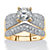 3.21 TCW Round Cubic Zirconia Two-Piece Bridal Set in 14k Gold over Sterling Silver-11 at PalmBeach Jewelry