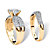 3.21 TCW Round Cubic Zirconia Two-Piece Bridal Set in 14k Gold over Sterling Silver-12 at PalmBeach Jewelry