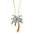 Diamond Accent Palm Tree Pendant Necklace in 14k Gold over Sterling Silver 18"-11 at PalmBeach Jewelry