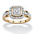 3/8 TCW Round Diamond Squared Halo Ring in Solid 10k Yellow Gold-11 at PalmBeach Jewelry