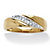 Men's 1/8 TCW Round Diamond Diagonal Ring in Solid 10k Gold-11 at Direct Charge presents PalmBeach