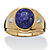 Men's Oval-Cut Genuine Blue Lapis and Diamond Accent Ring in 18k Gold over Sterling Silver-11 at PalmBeach Jewelry