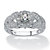 .53 TCW Round Cubic Zirconia Flower Miligrain Ring in Platinum over Sterling Silver-11 at PalmBeach Jewelry
