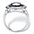 3.26 TCW Round Cubic Zirconia and Sapphire Art Deco-Inspired Ring in Platinum over Sterling Silver-12 at PalmBeach Jewelry