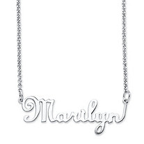 Personalized Script Nameplate Necklace in Sterling Silver