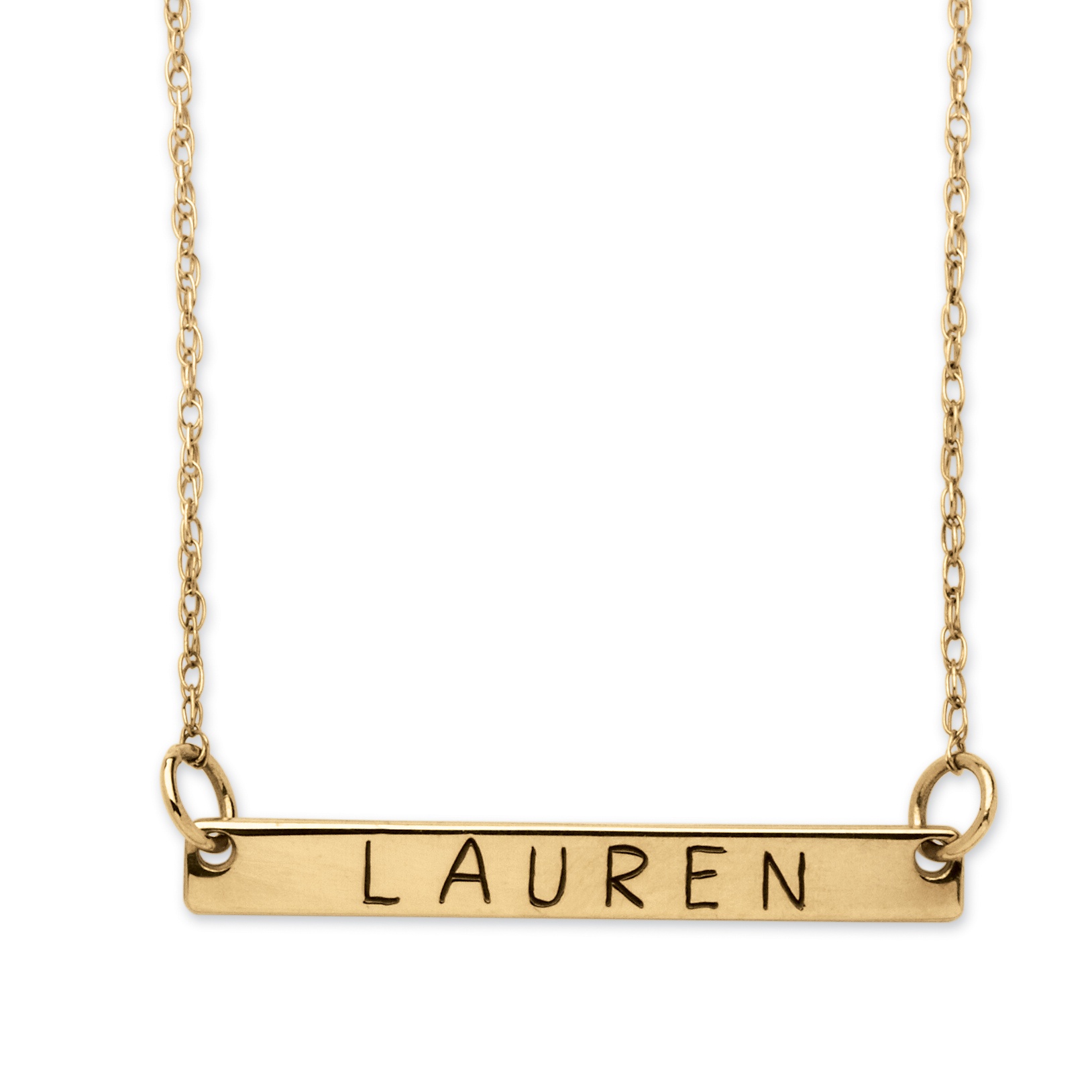 Personalized Gold Bar Necklace in 10k Gold at PalmBeach Jewelry