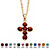 Simulated Birthstone Cross Pendant Necklace in Yellow Gold Tone-101 at PalmBeach Jewelry