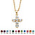 Simulated Birthstone Cross Pendant (15.5mm) Necklace in Yellow Gold Tone-104 at PalmBeach Jewelry