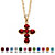 Simulated Birthstone Cross Pendant Necklace in Yellow Gold Tone-107 at PalmBeach Jewelry