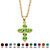 Simulated Birthstone Cross Pendant (15.5mm) Necklace in Yellow Gold Tone-108 at PalmBeach Jewelry