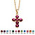 Simulated Birthstone Cross Pendant (15.5mm) Necklace in Yellow Gold Tone-110 at PalmBeach Jewelry