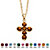 Simulated Birthstone Cross Pendant Necklace in Yellow Gold Tone-111 at PalmBeach Jewelry