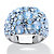 Blue and Aurora Borealis Crystal Dome Ring MADE WITH SWAROVSKI ELEMENTS in Stainless Steel-11 at PalmBeach Jewelry