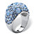 SETA JEWELRY Blue and Aurora Borealis Crystal Dome Ring MADE WITH SWAROVSKI ELEMENTS in Stainless Steel-12 at Seta Jewelry