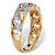 1/10 TCW Round Diamond Curb-Link Ring in 14k Gold Over .925 Sterling Silver-12 at PalmBeach Jewelry