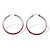 Pave Simulated Birthstone Hoop Earrings in Stainless Steel (1 1/2")-12 at PalmBeach Jewelry