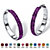 Pave Simulated Birthstone Hoop Earrings in Stainless Steel (1 1/2")-102 at PalmBeach Jewelry
