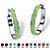 Pave Simulated Birthstone Hoop Earrings in Stainless Steel (1 1/2")-108 at PalmBeach Jewelry