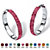 Pave Simulated Birthstone Hoop Earrings in Stainless Steel (1 1/2")-110 at PalmBeach Jewelry