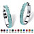 Pave Simulated Birthstone Hoop Earrings in Stainless Steel (1 1/2")-112 at PalmBeach Jewelry