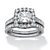 2 Piece 1.93 TCW Princess-Cut Cubic Zirconia Square Halo Bridal Ring Set in Solid 10k White Gold-11 at PalmBeach Jewelry