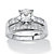 2 Piece 1.94 TCW Cushion-Cut Cubic Zirconia Bridal Ring Set in 10k White Gold-11 at PalmBeach Jewelry