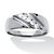 Men's .50 TCW Round Cubic Zirconia Diagonal Ring In Platinum over Sterling Silver-11 at PalmBeach Jewelry
