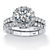Round Cubic Zirconia 2-Piece Halo Bridal Ring Set 2.71 TCW in Solid 10k White Gold-11 at PalmBeach Jewelry