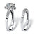 Round Cubic Zirconia 2-Piece Halo Bridal Ring Set 2.71 TCW in Solid 10k White Gold-12 at PalmBeach Jewelry