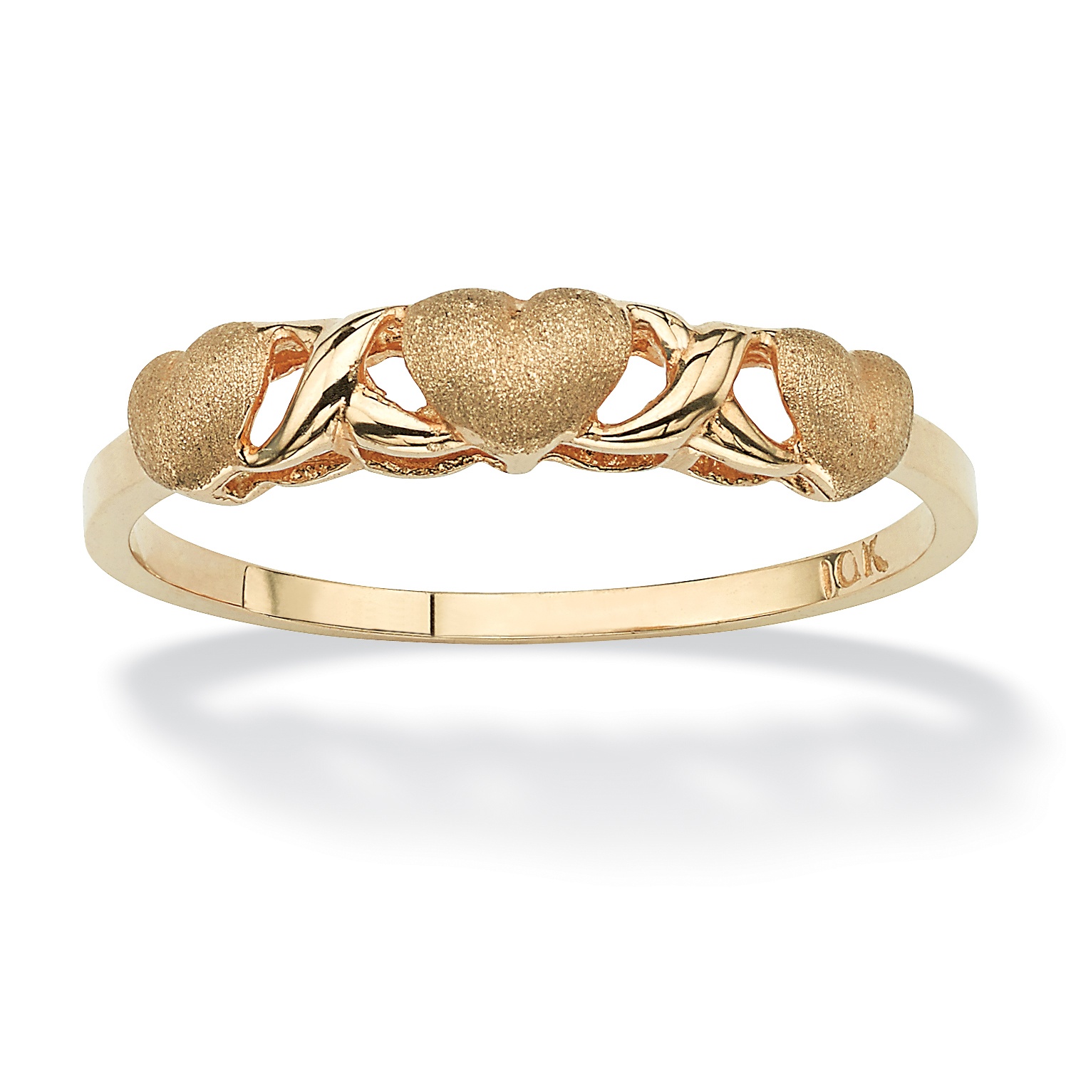 10k Yellow Gold Hearts and Kisses Ring at PalmBeach Jewelry