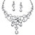 Swirl and Flower Crystal Necklace and Earrings Two-Piece Set in Platinum-Plated-11 at PalmBeach Jewelry