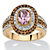 Oval-Cut Violet MADE WITH SWAROVSKI ELEMENTS Crystal Halo Cocktail Ring 18k Gold Plated Sterling Silver-11 at PalmBeach Jewelry